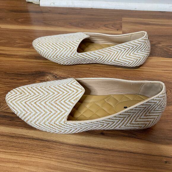 BIRDIES Heron Chai Chevron Woven Flats Cushioned Comfort Bridal Size 10 - Picture 6 of 10